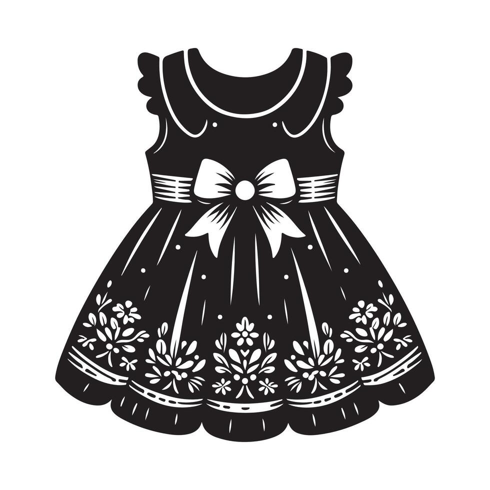 Baby dress vectors silhouette