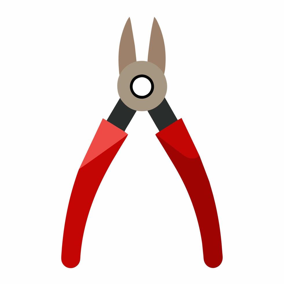 Orange and black pliers illustration isolated on a white background. concept of hand tools, construction, and repair. print, icon, logo, design element for engineering and diy projects. vector