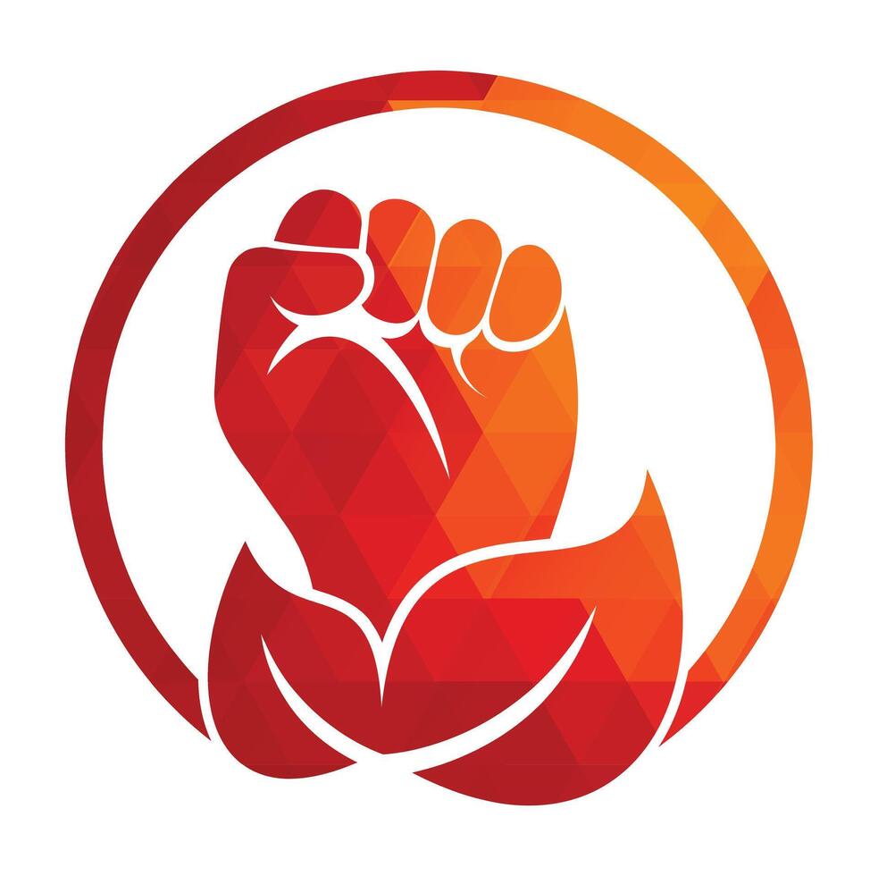 Power of nature logo design. Hand and eco symbol or icon. vector