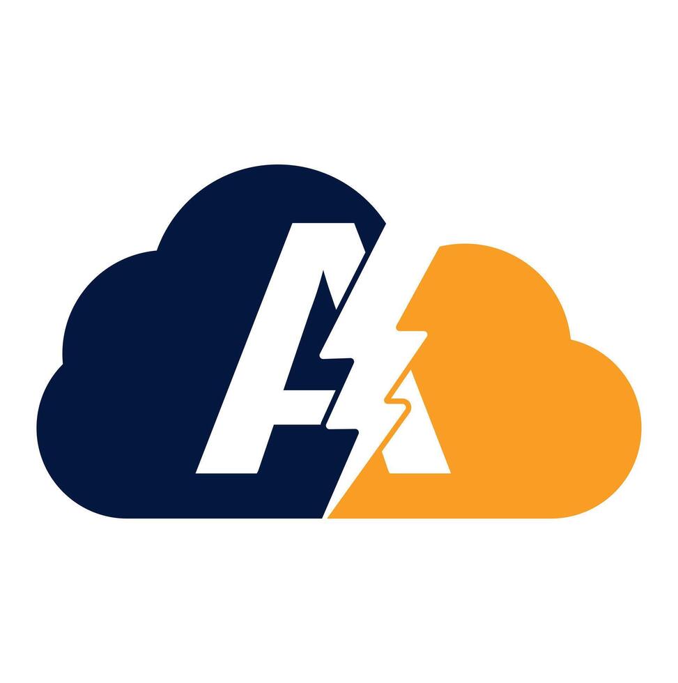 letters A with flash logo. Lightning Thunder Letter A logo design. vector