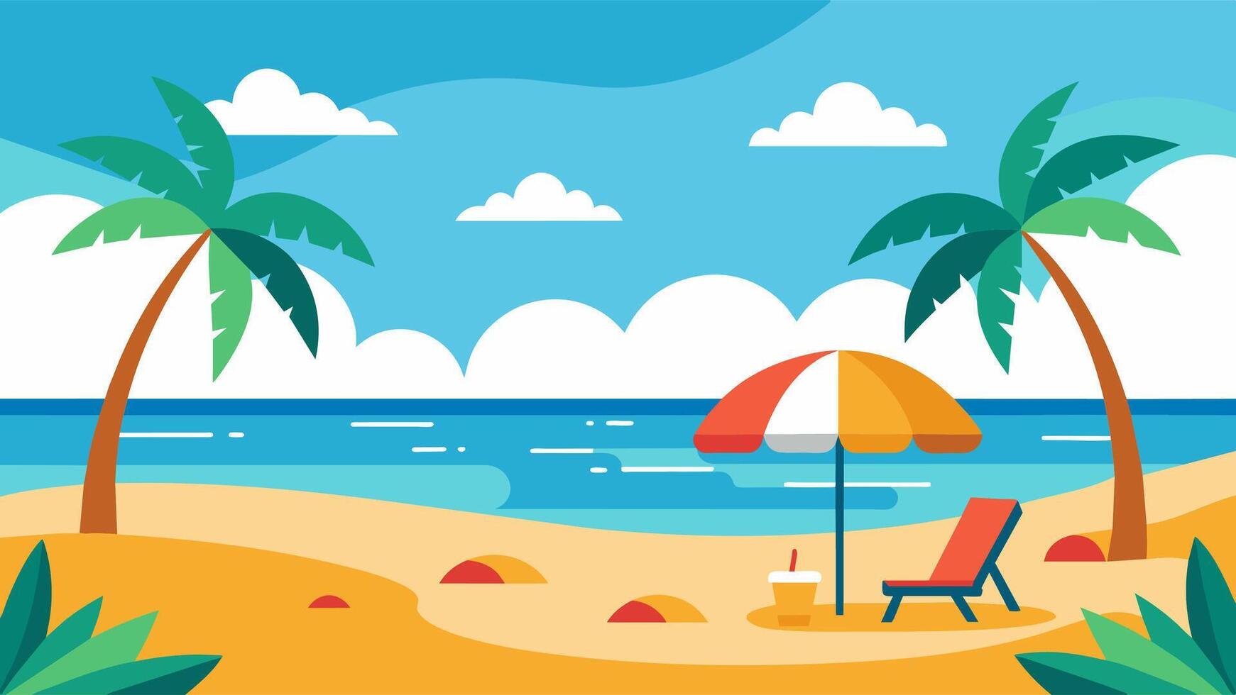 Summer beach scene banner design background vector