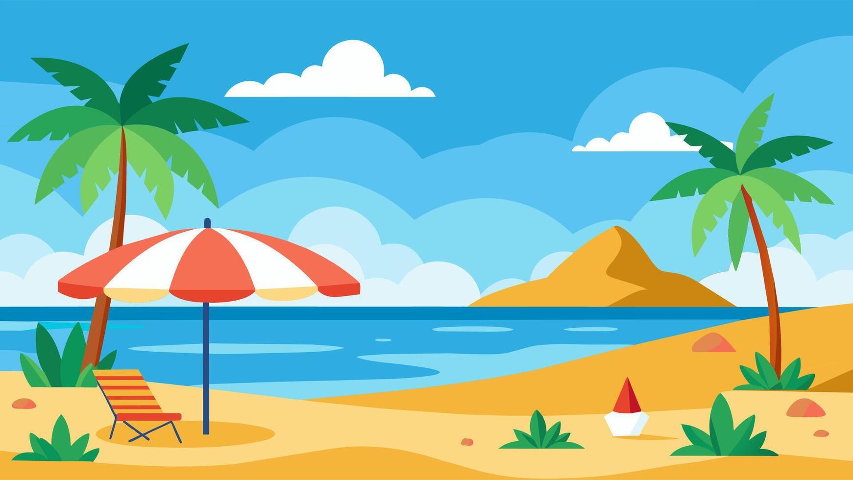 Summer beach scene banner design background vector