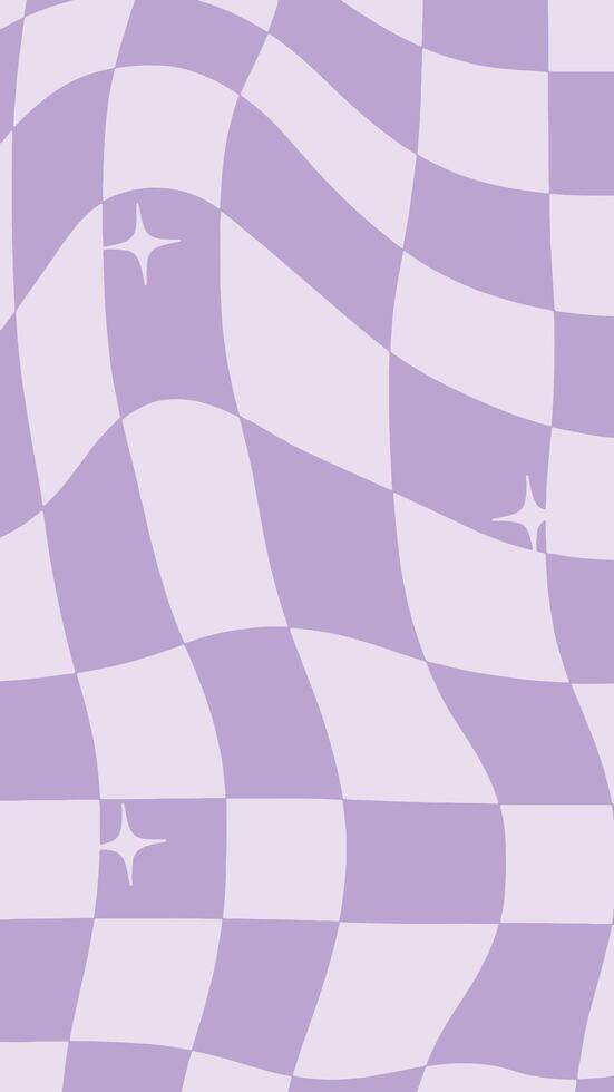 abstract geometric purple wavy chessboard background vector