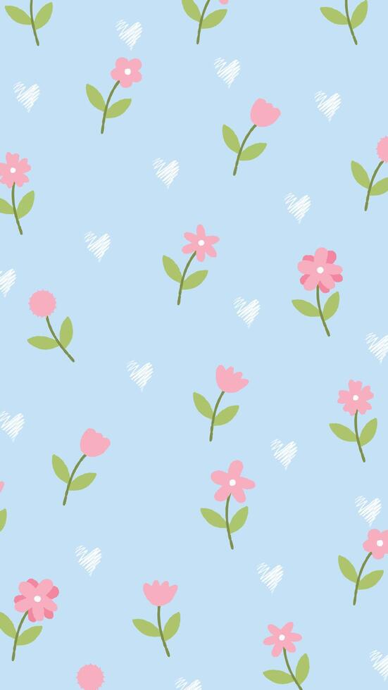 cute wallpaper of flower pattern, Hand drawn design for fabric , print, cover, banner and invitation, illustration vector