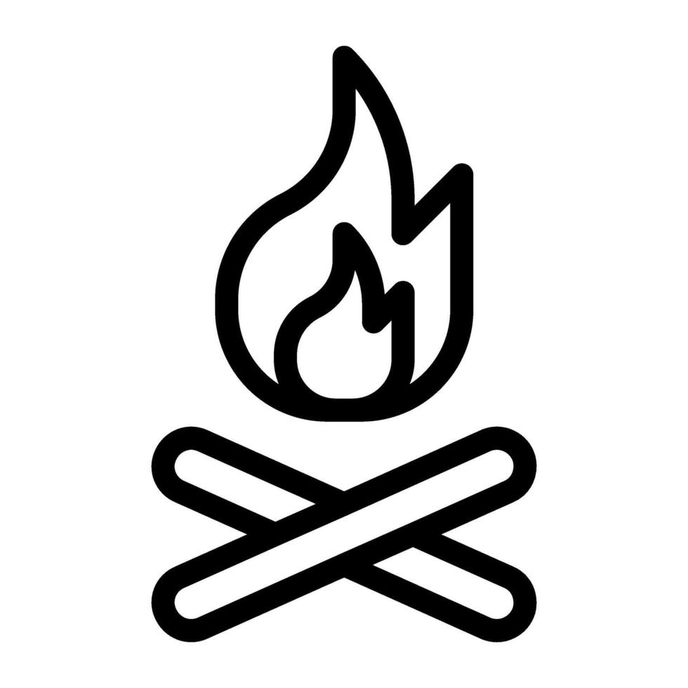 campfire icon in line style. illustration vector