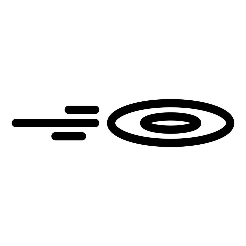 flying disc symbol, icon in line style. illustration vector