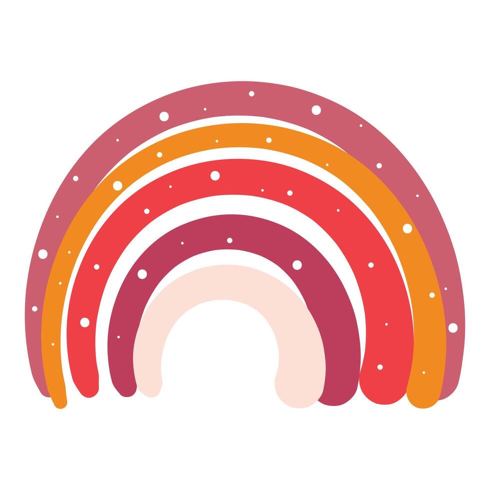 cute hand drawing cartoon boho rainbow. cute sky element sticker, doodle vector