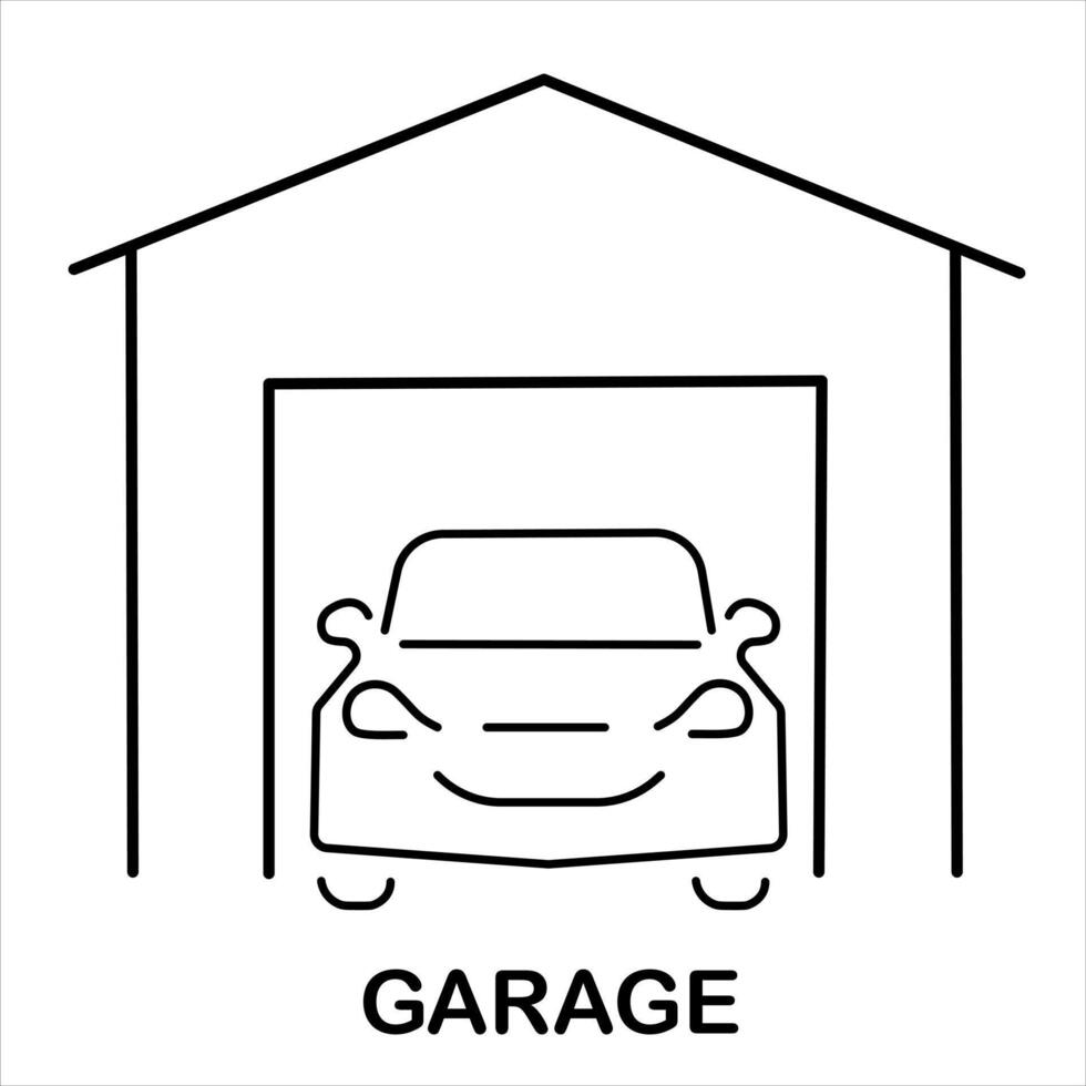 Garage and car icon vector