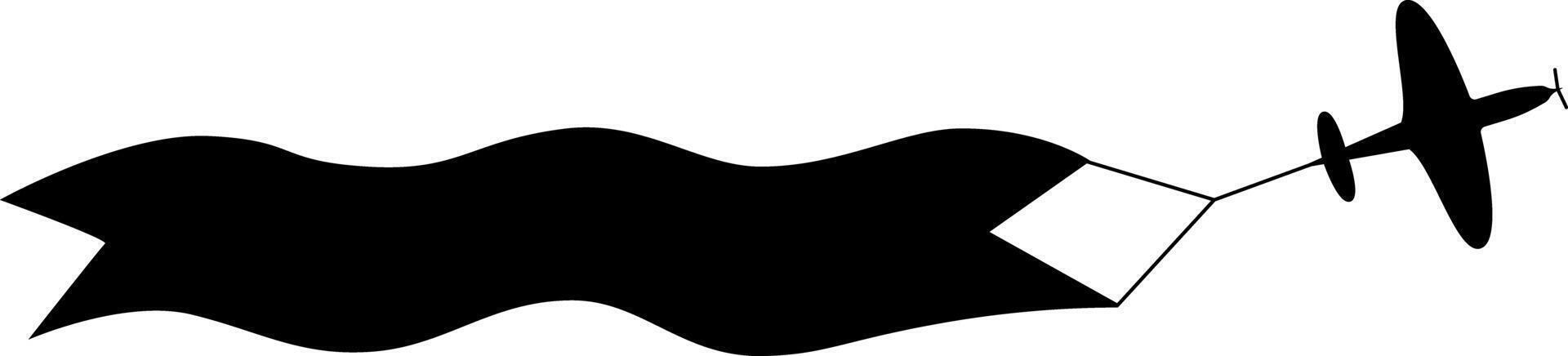Plane with Banner and Blank Space for Text - Illustration. vector