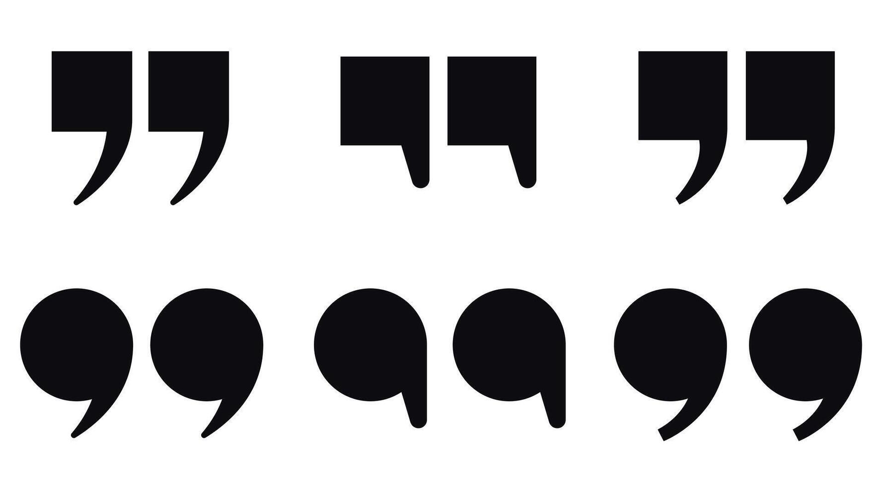 Set of quote mark. Talk bubble flat symbols. vector