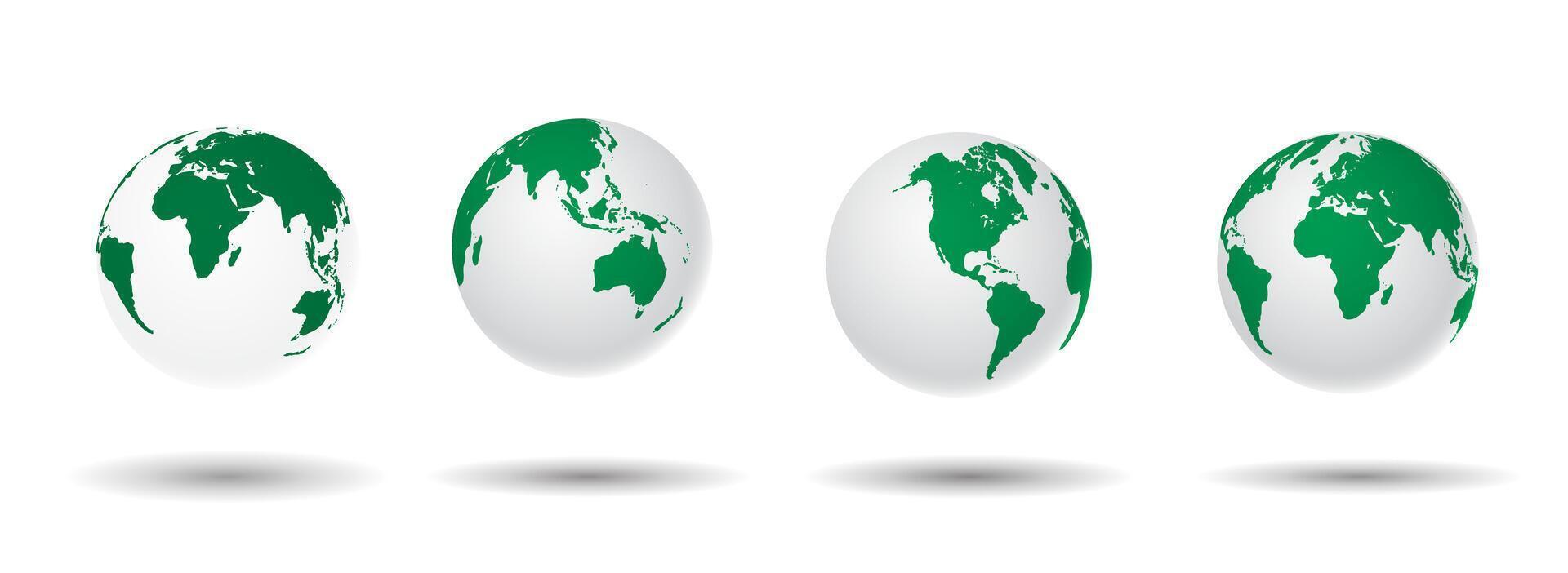 World maps realistic with shadow on transparent background. vector