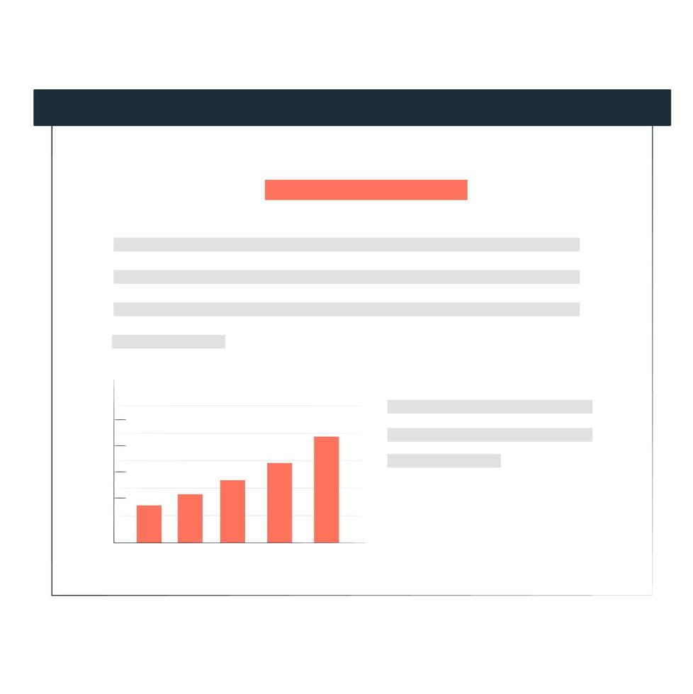 Presentation board with charts text vector