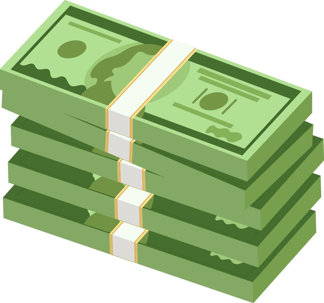 Stack of cash symbol flat style isometric illustration. eps-10 illustration. vector