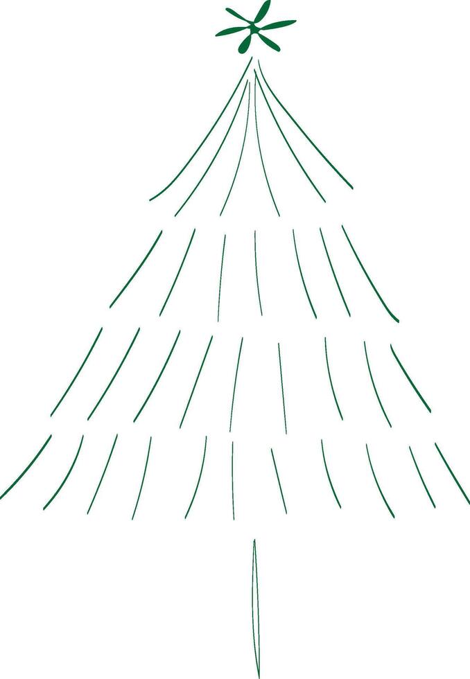 Hand drawn Christmas tree illustration. vector