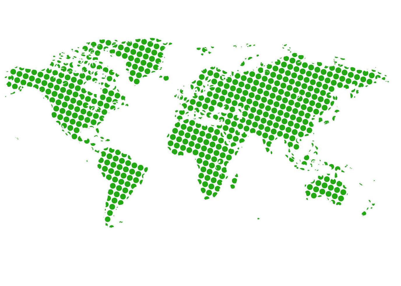 Dots world map on white background vector
