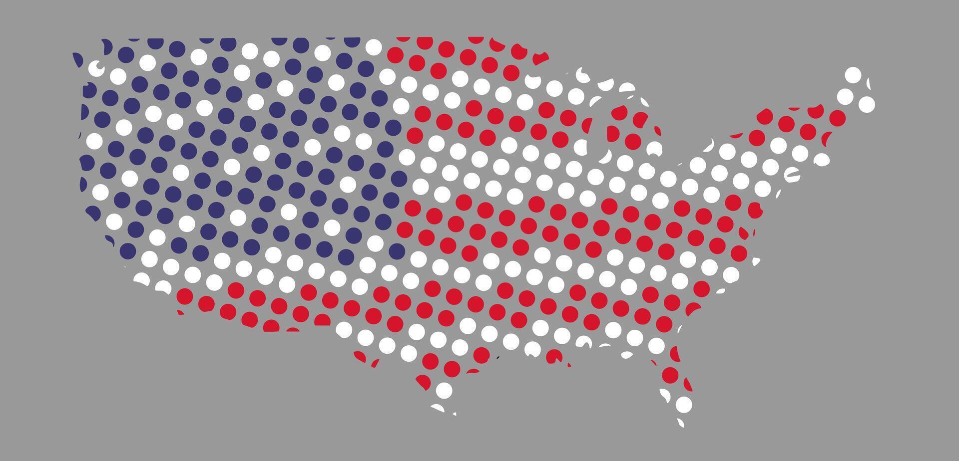 Abstract USA or United States of America Map with dot Pixel Spot Modern Concept Design Isolated on background vector