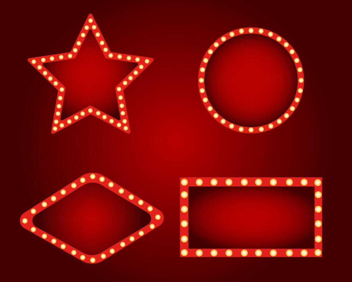 Retro lightbox template with lightbulb vector