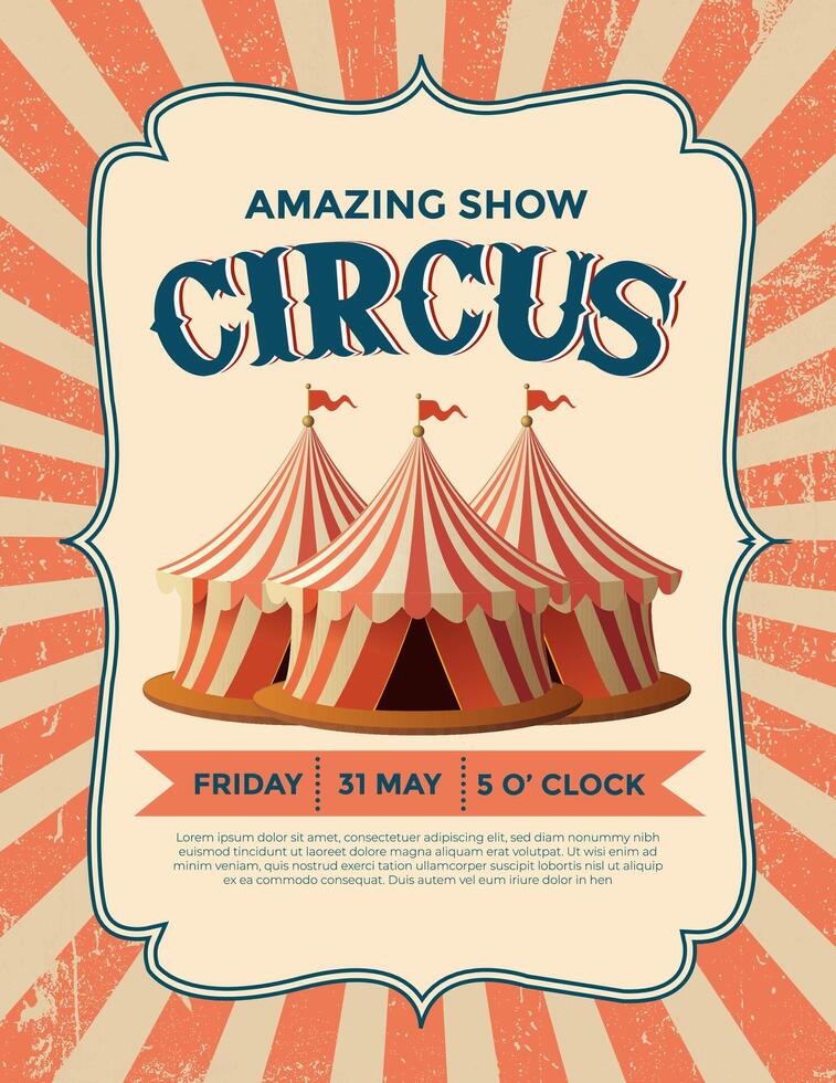 Retro circus poster. vector
