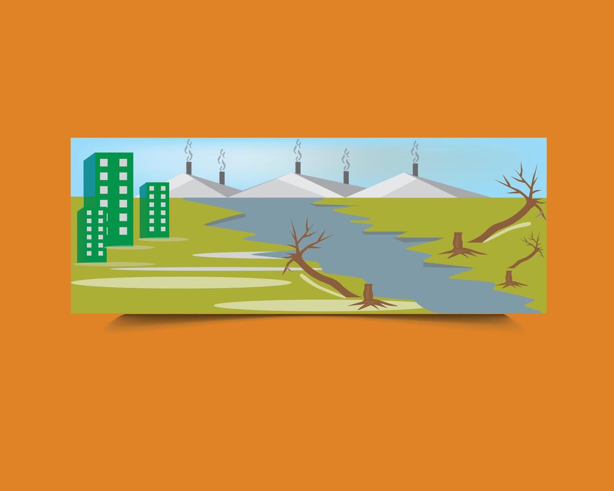 environment pollution drawing vector
