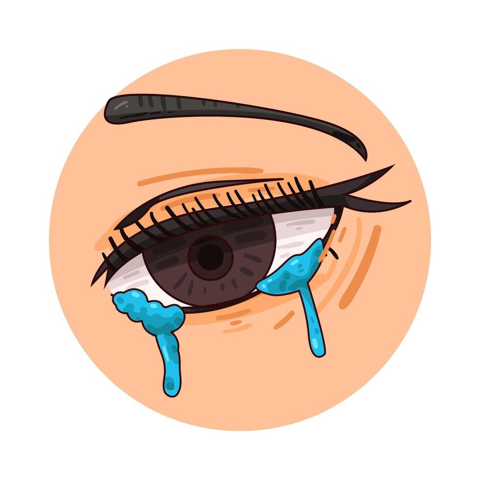 Illustration of watery eyes vector