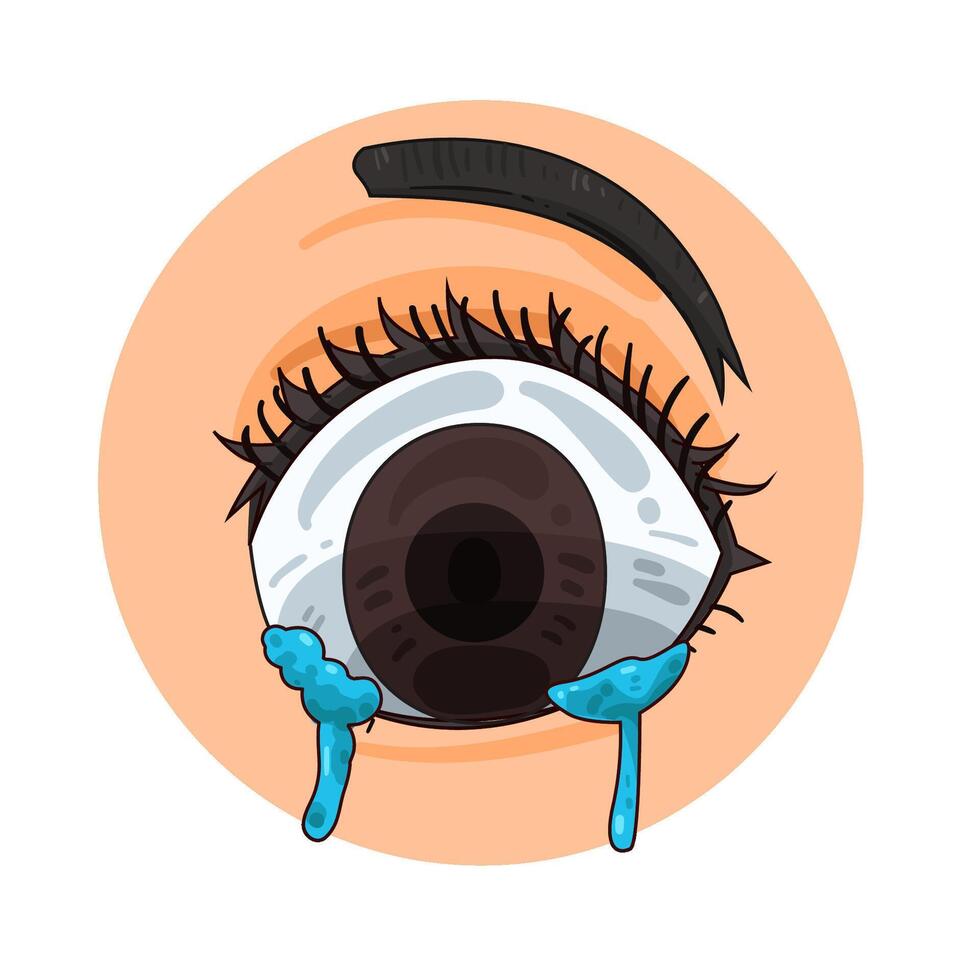 Illustration of watery eyes vector