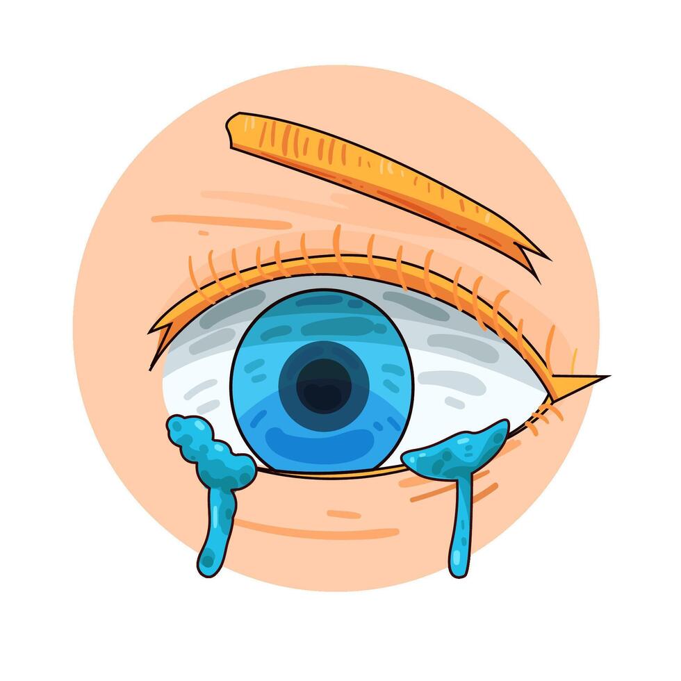 Illustration of watery eyes vector