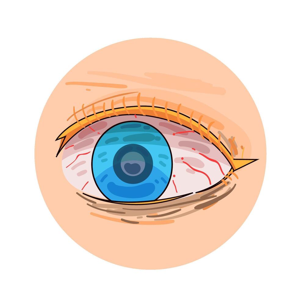 Illustration of red eye vector