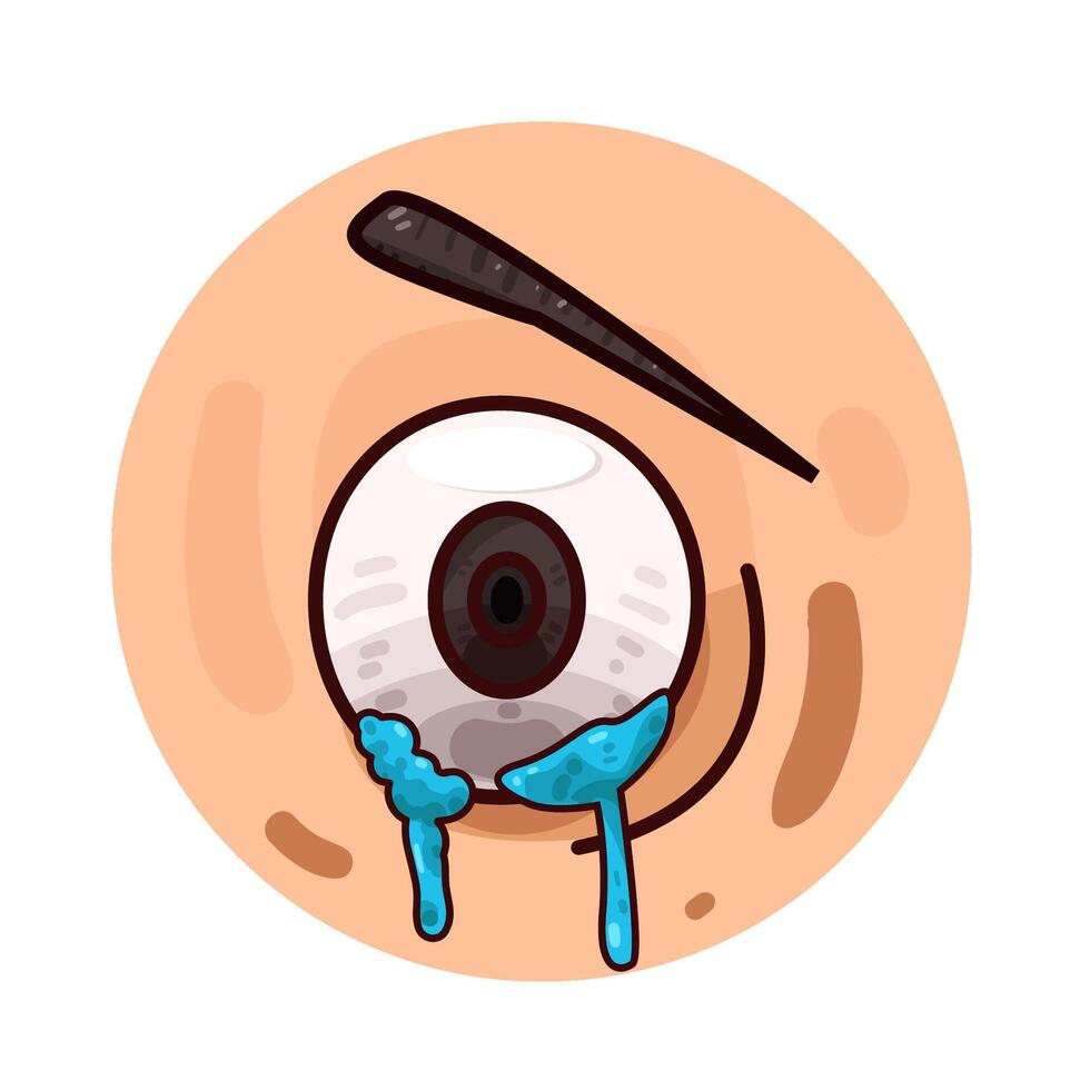 Illustration of watery eye vector