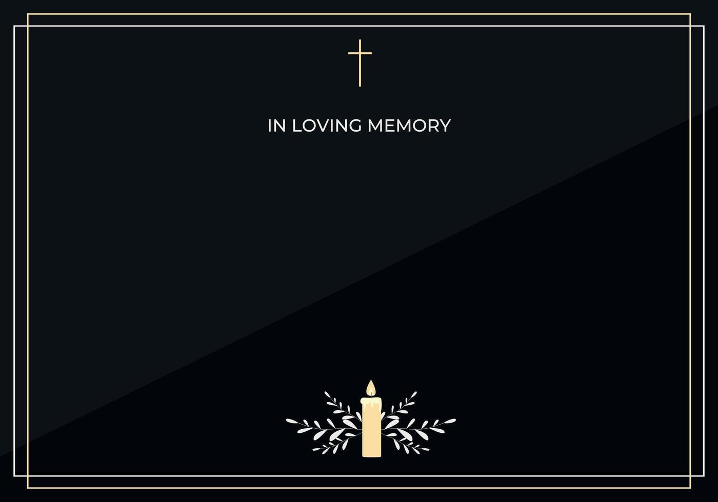 Funeral card. Empty card. Digital Funeral Announcement Invitation Template in Illustrator vector