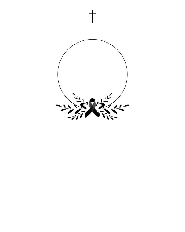Funeral card. Empty card. Digital Funeral Announcement Invitation Template in Illustrator vector