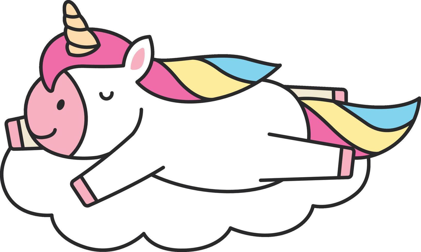 Cute unicorn sleeping vector