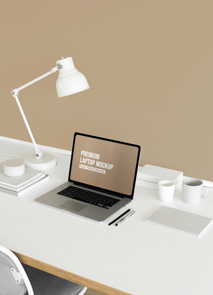 Minimal desktop workspace mockup design psd