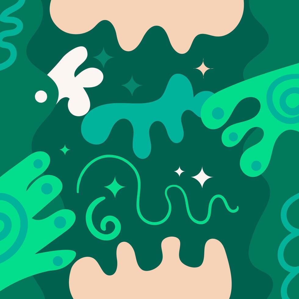 Hand drawn flat abstract shapes background vector