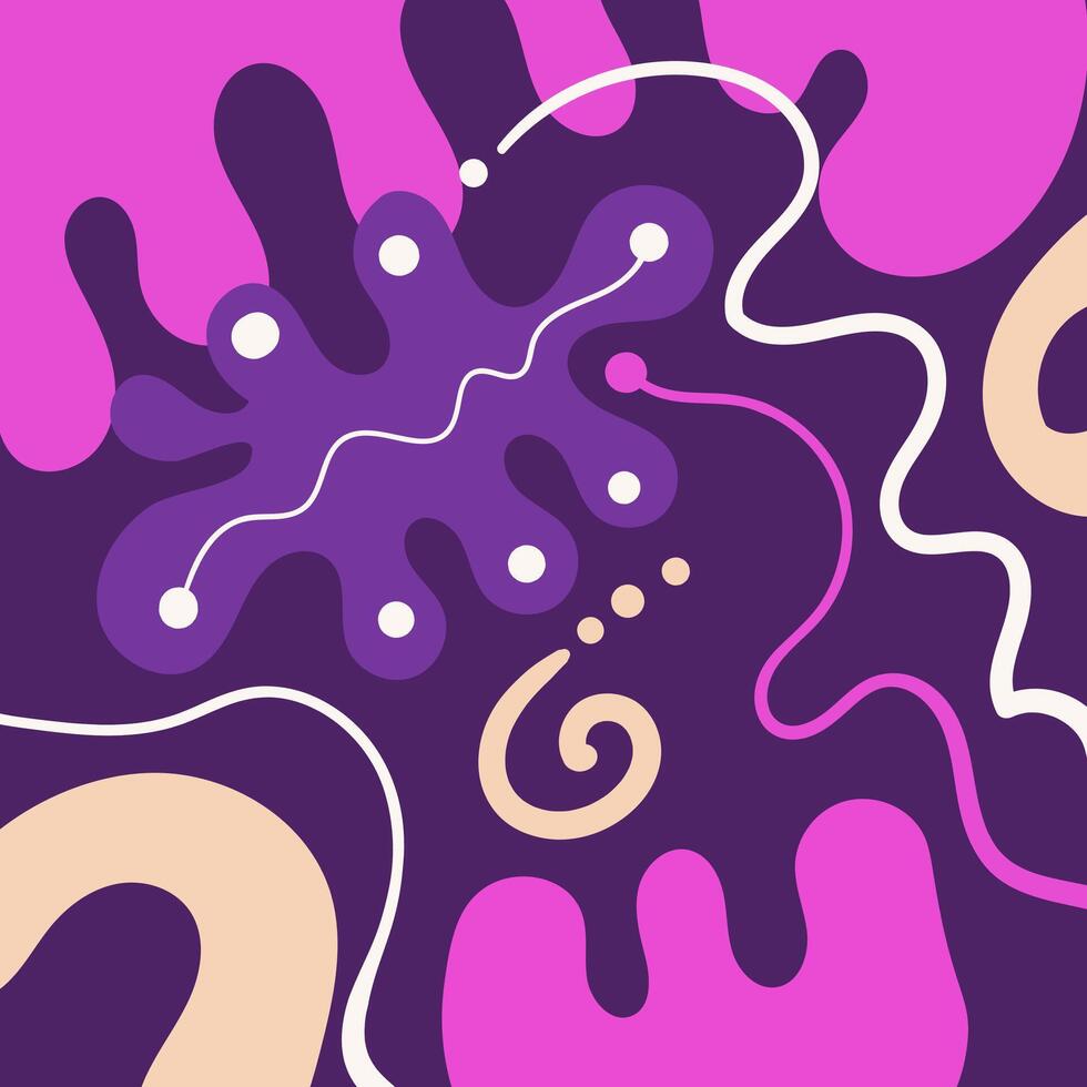Hand drawn flat abstract shapes background vector