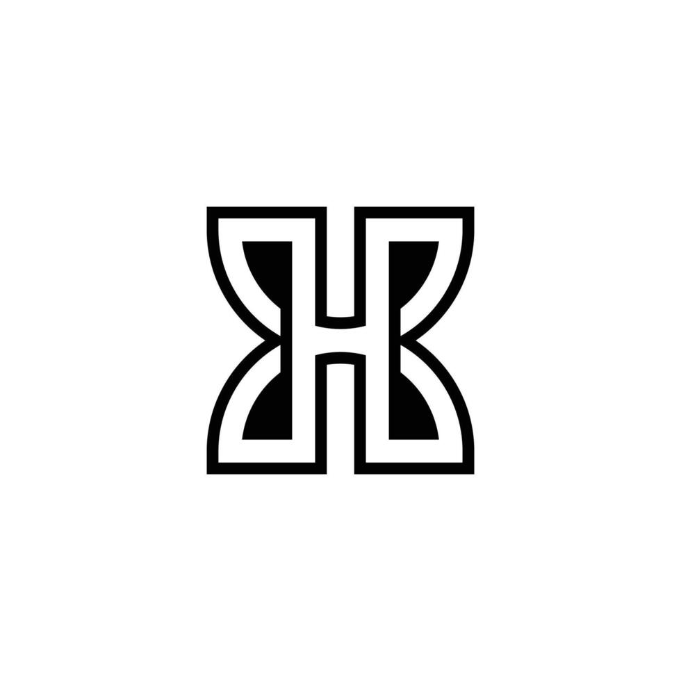 Alphabet Initials logo HX, XH, X and H vector