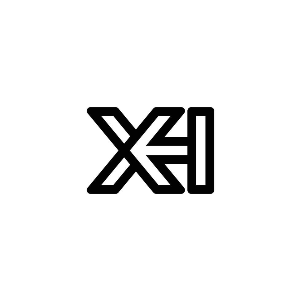 Alphabet Initials logo HX, XH, X and H vector