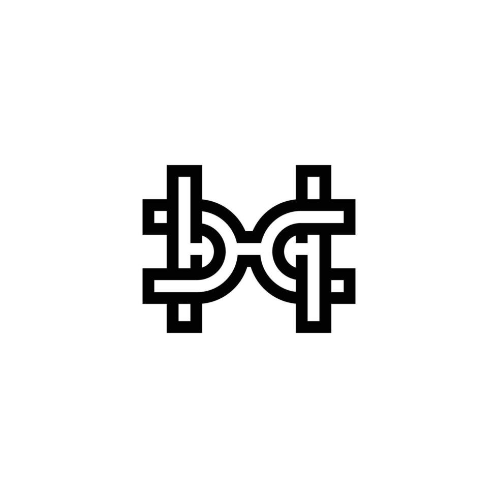 Alphabet Initials logo HX, XH, X and H vector