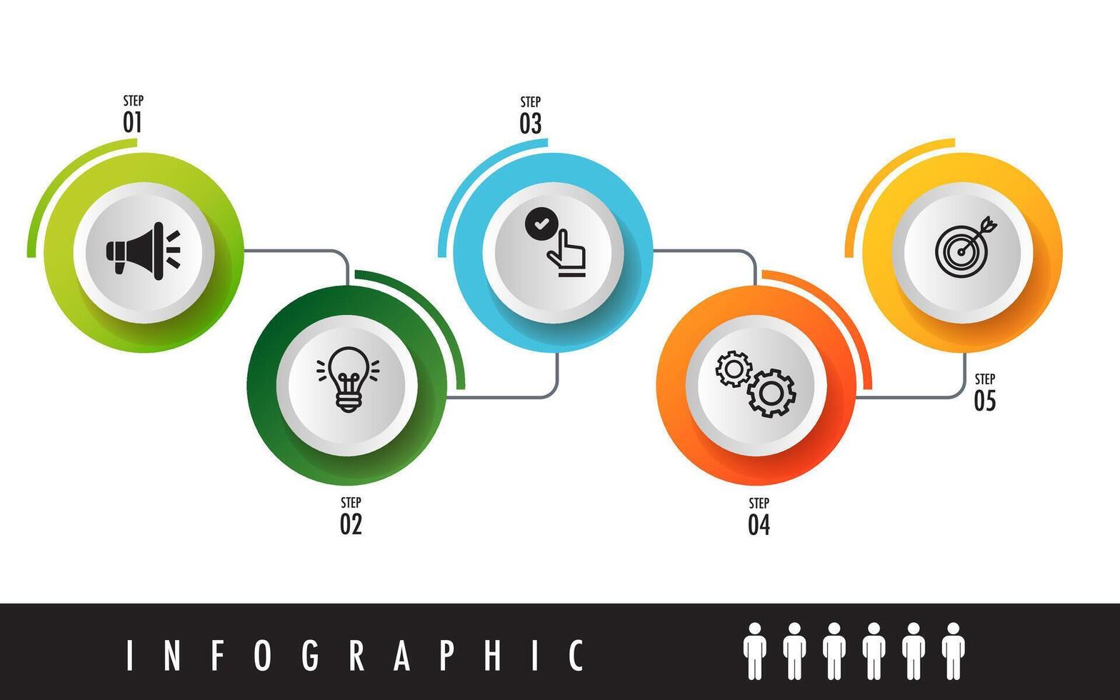 Develop a structured circle infographic template vector