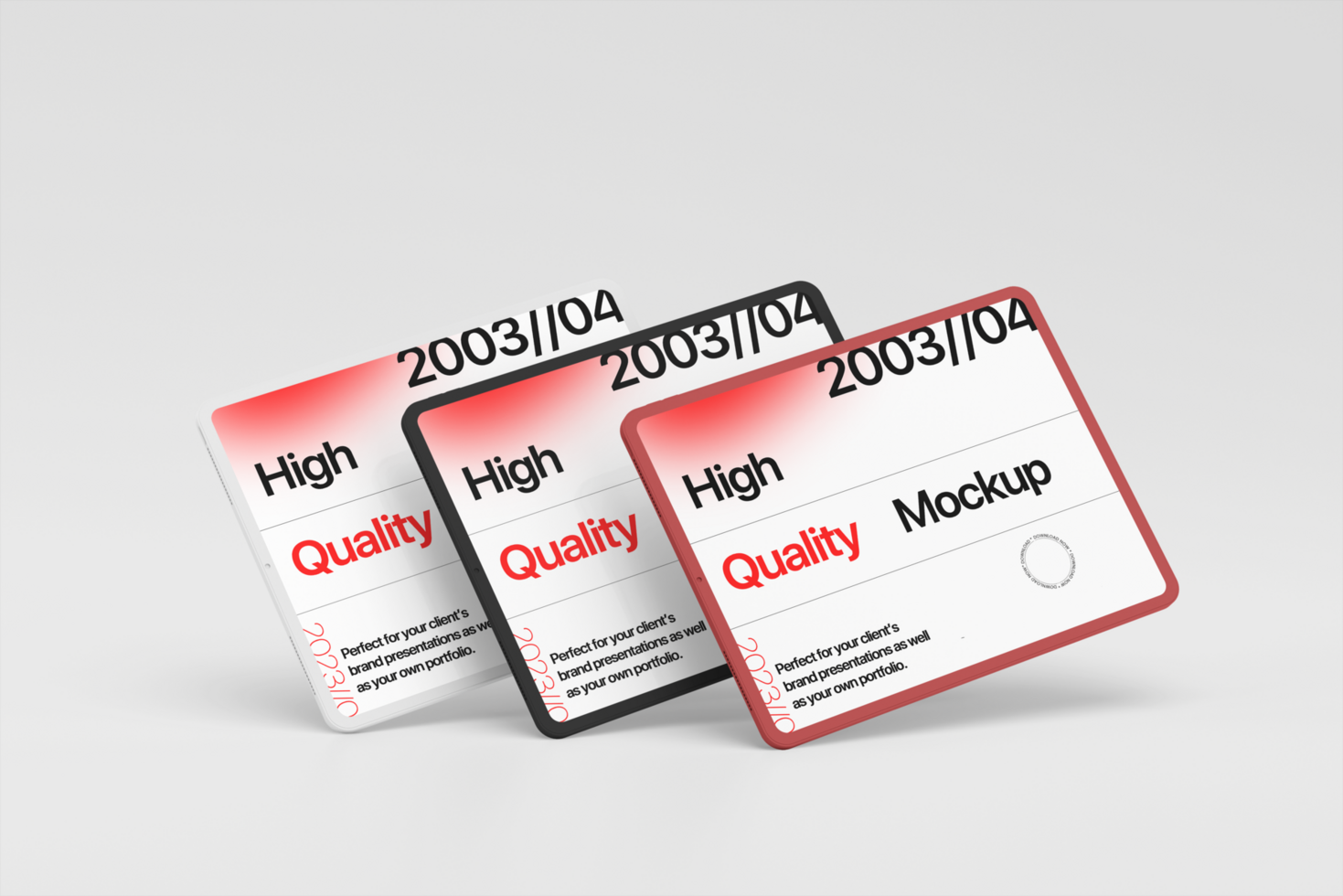 minimal background and scene of this multiple tablet mockup psd