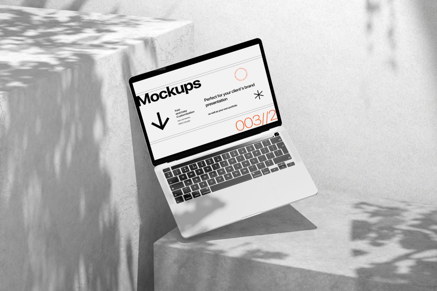 Realistic notebook mockup with shadow psd