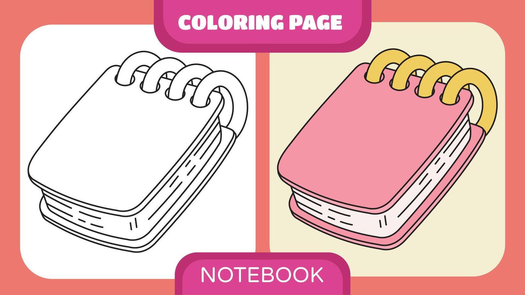 Coloring Page for Children Notebook vector