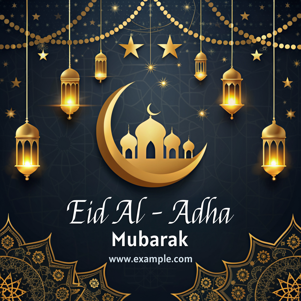 A beautiful image of a crescent eid al adha moon with a star above it psd