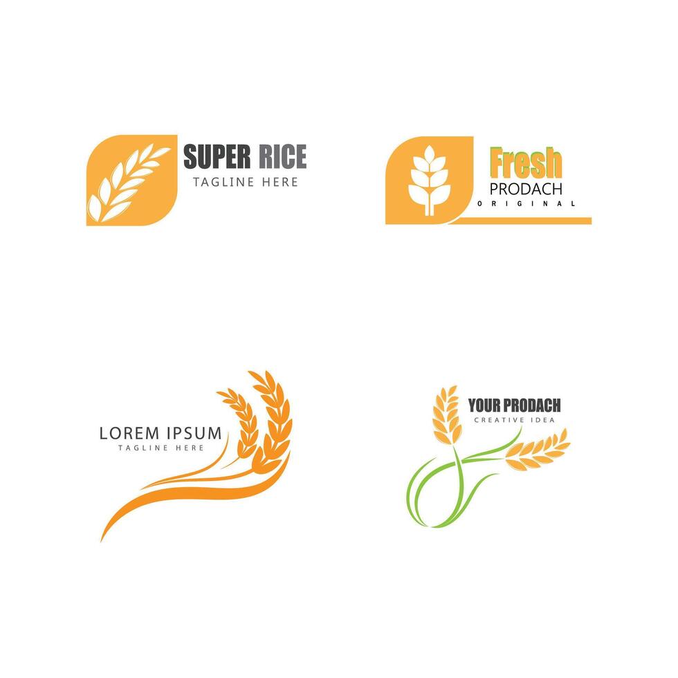 Agriculture wheat logo template and symbol vector
