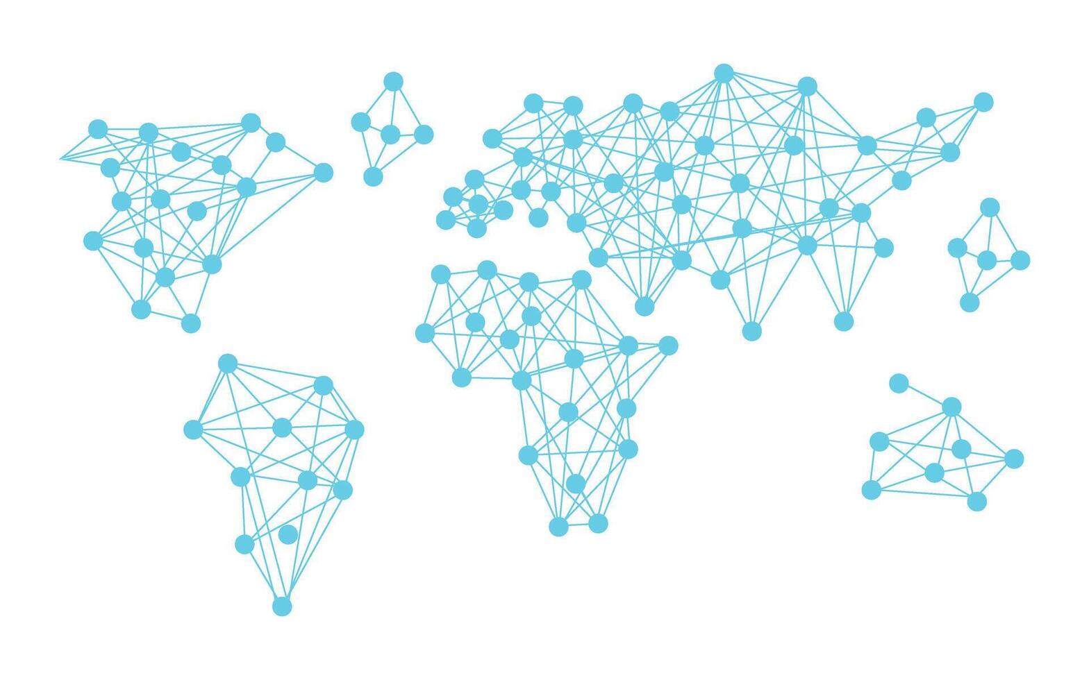 Network connect data lines and dots technology background template. Global connection network background. World map. Internet technology concept or global communication vector