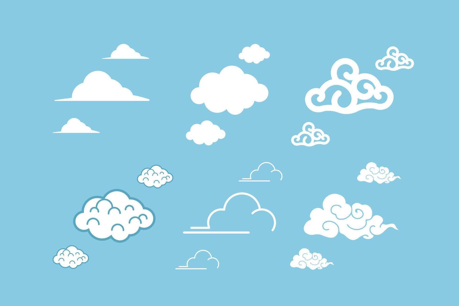 a collection of drawing cloud vector