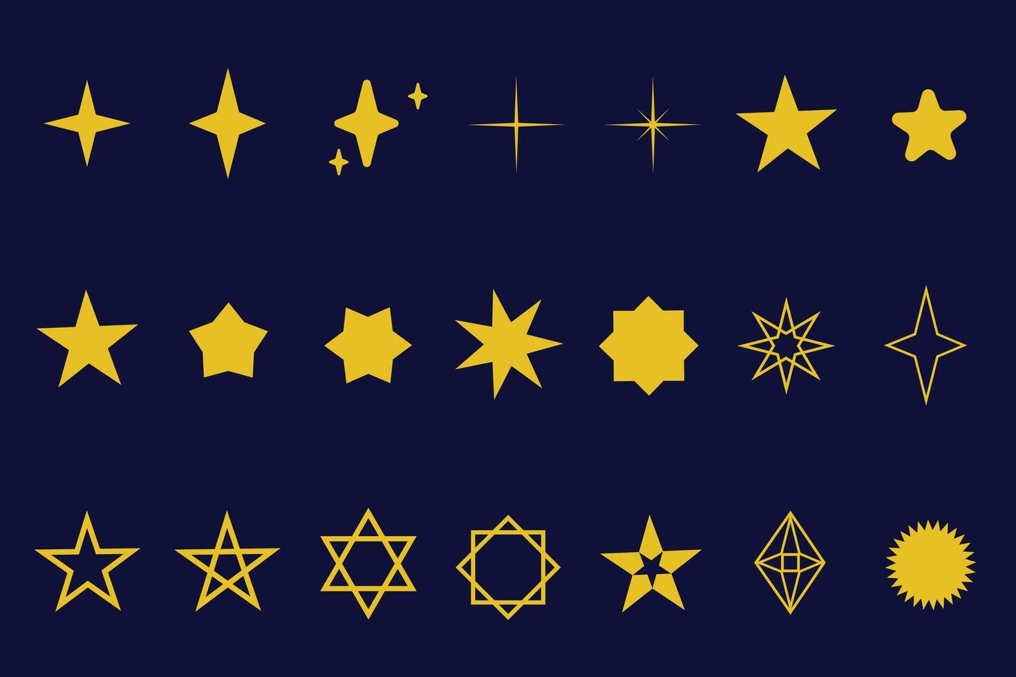 A collection of various star shapes vector