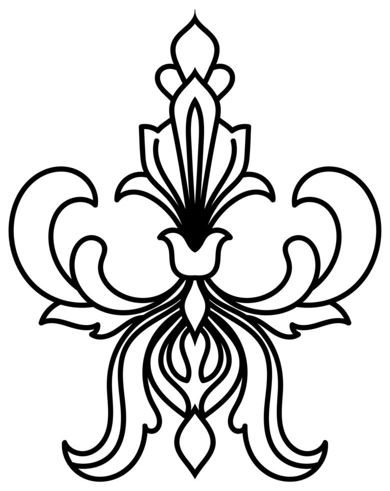 Vintage lines. Abstract baroque style. no color on white vector
