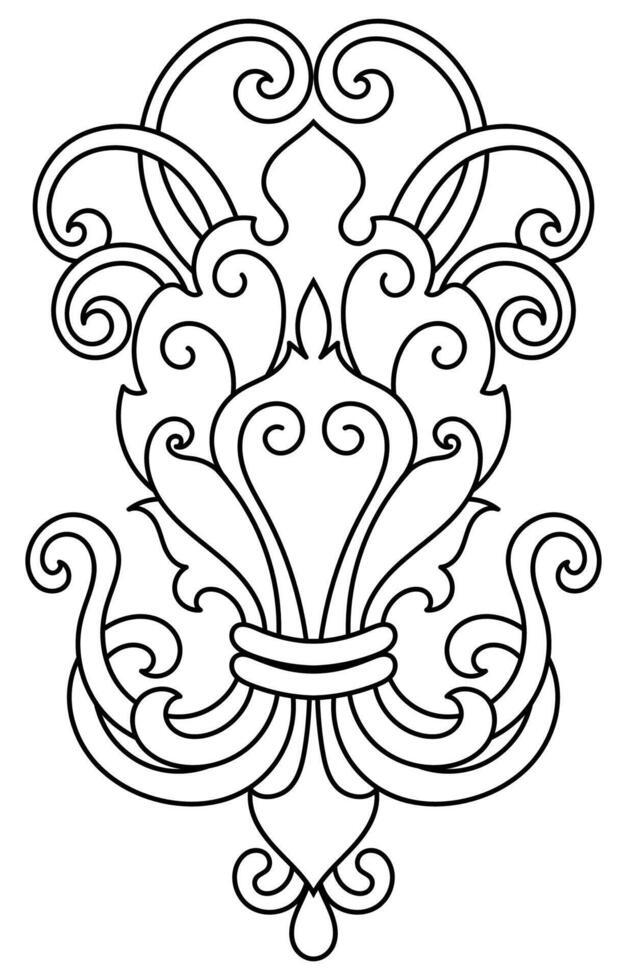 Vintage lines. Abstract baroque style. no color on white vector