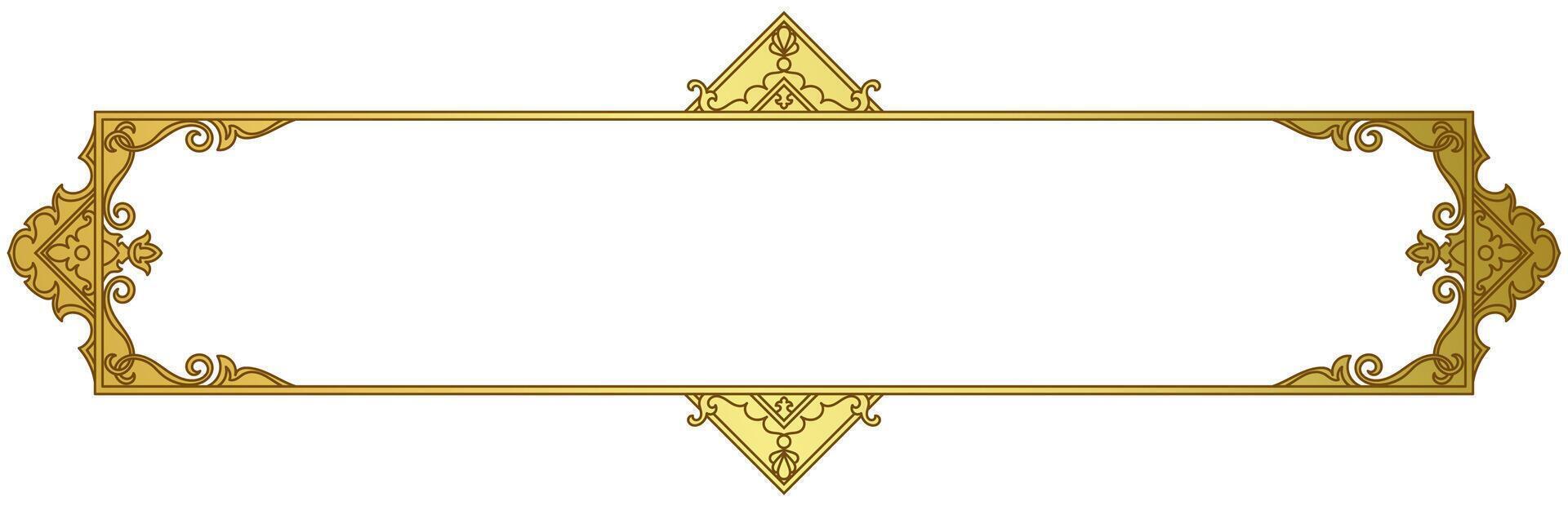 luxury gold frame Cut with orange lines on a white background for making signs. vector