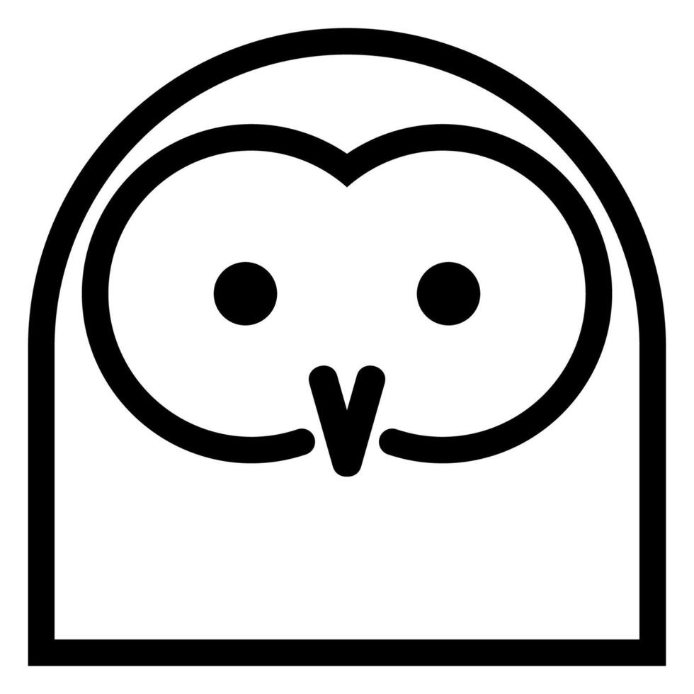 Owl, simple line icon on a white background, symbol of a bird. vector